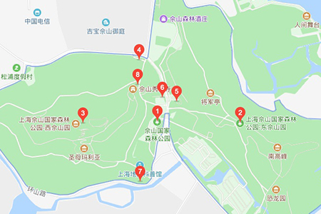 上海佘山国家森林公园地图